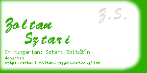 zoltan sztari business card